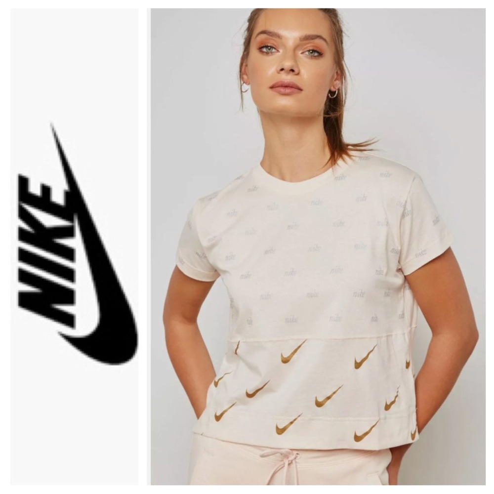 NIKE METALLIC LOGO PRINT T SHIRT SIZE XS NWT